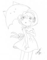 girl with a kitty umbrella